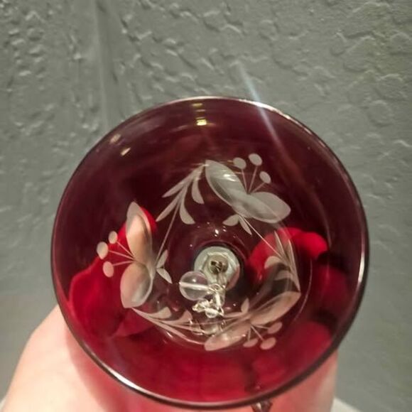 Cranberry Glass Bell Collectible Bell 6" - Picture 5 of 6